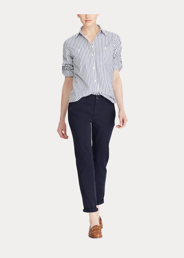 Camisa Ralph Lauren Striped Algodão Pocket Mulher 45021-KCZE